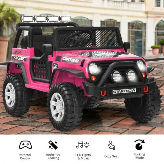 12V Kids Remote Control Electric  Ride On Truck Car with Lights and Music -Pink