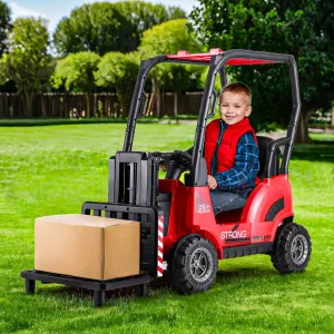 12V Red Kids Ride On Forklift Car w/ Horn & Remote - Rigo