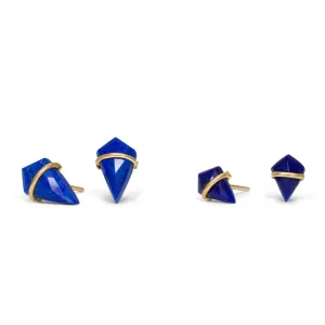 18K Kite Stud Earrings in Lapis