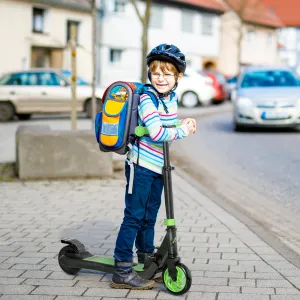 Folding Electric Scooter with Rear Wheel Brake, Green