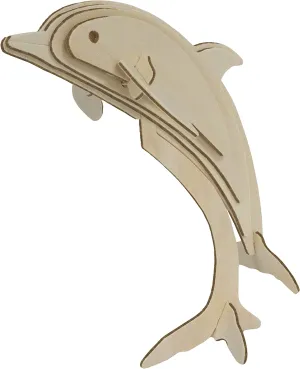 Laser Cut Wooden Puzzle for Kids - Dolphin