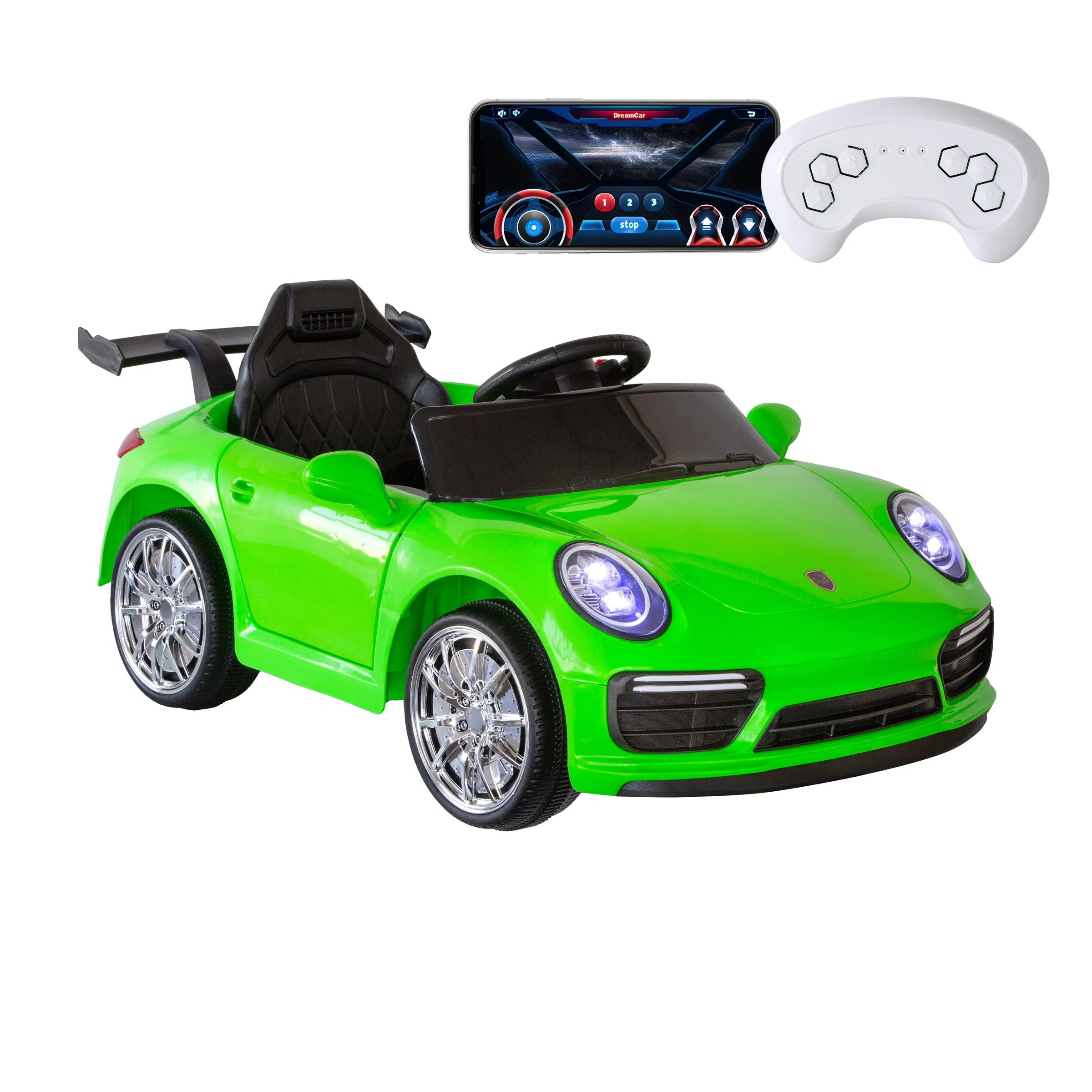 Porsche-inspired Design Ride-on (Green) Electric Car with Parental Remote Control