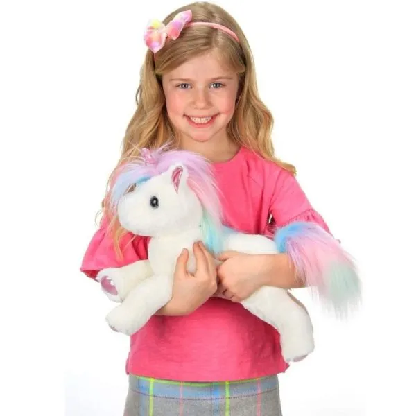 White Plush Stuffed Animal Unicorn Rainbow Shimmers